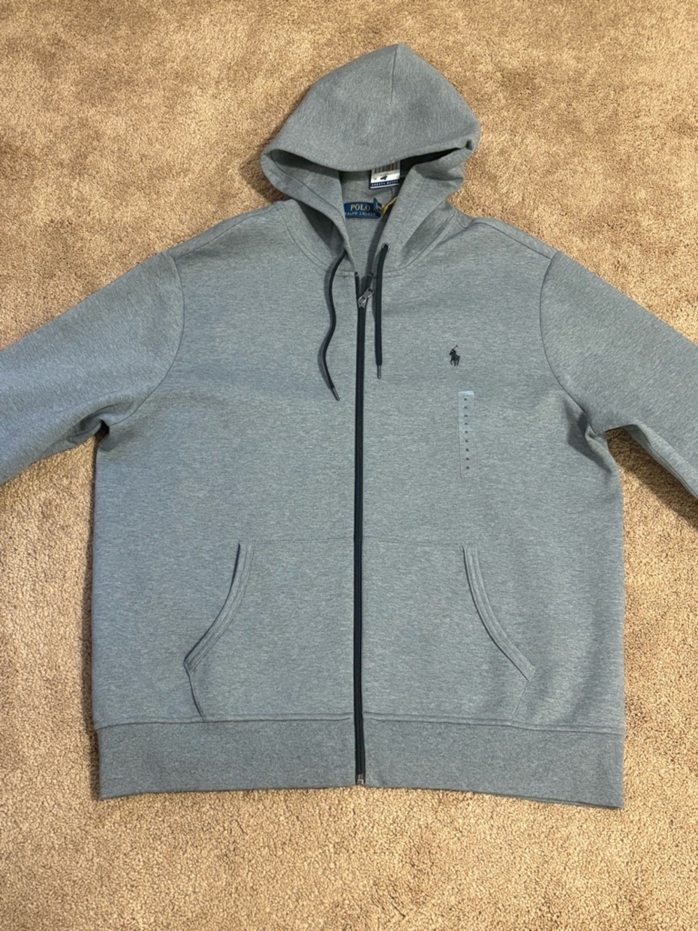 Ralph Lauren Gray Full-Zip Hooded Sweatshirt